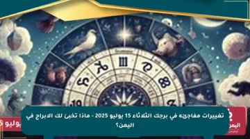 تغييرات مفاجئة في برجك الثلاثاء 15 يوليو 2025 – ماذا تخبئ لك الأبراج في اليمن؟